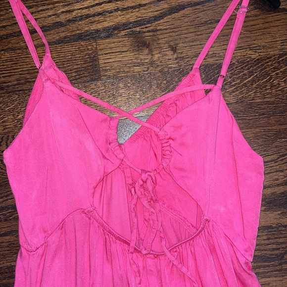 Wild Fable Women's Berry Pink Tie Back Slip Midi Dress - Picture 6 of 7